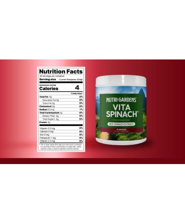 Vita Spinach Powder - Natural Nitric Oxide Booster for Energy Endurance & Blood Flow - Red Spinach Extract Superfood Supplement (30 Servings - Buy Online on GoSupps.com