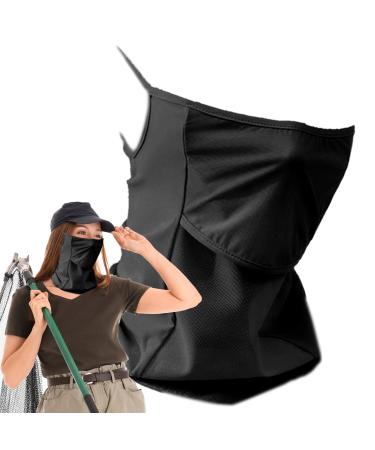 Couvre-cou pour soleil Foulard avec protection solaire bloc UV doux respirant pour activit s estivales et randonn es M Noir