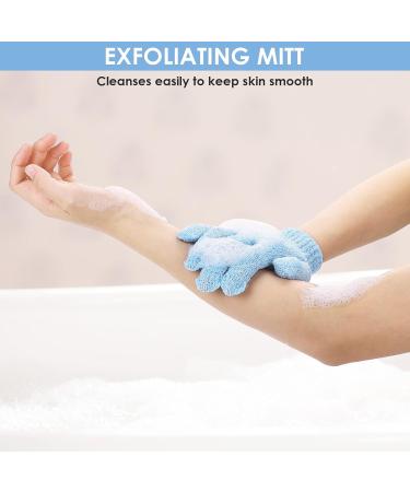 Sibba 8-Piece Peeling Gloves Set | Bathing Hand Shoes for Spa & Massage | Exfoliating Body Scrub Accessories - Men s Gland Nylon in Green Light Blue Sea Blue & Dark Blue - Buy Online on GoSupps.com