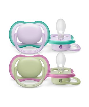 Philips Avent Ultra Air Pacifier Set for 0-6 Months - Fresh Lilac & Pastel Green (2 Pack) | International Shipping Available - Buy Online on GoSupps.com