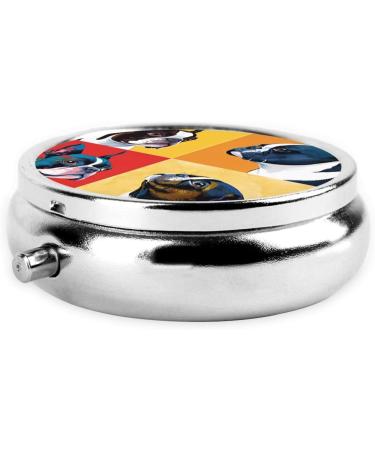 Cute Pug Mini Round Pill Box - 3 Compartment Travel Organizer for Home & Office - Buy Online on GoSupps.com