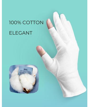 2 Pairs of Cotton Touchscreen Gloves - Moisturizing Night Gloves for Dry Hands - 100% Cotton Sleep Gloves Size M - Buy Online on GoSupps.com