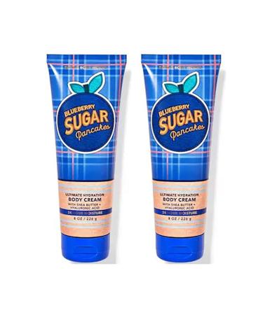 Bath & Body Works Blueberry Sugar Pancakes Ultimate Hydration Cream For Women 8 Fl Oz 2- Pack (Blueberry Pancakes) 16 Ounce
