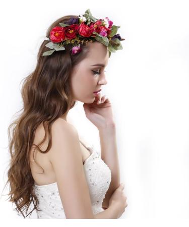 Ever Fairy Flower Crown Headband with Adjustable Ribbon for Women Girls Hair Accessories - Buy Online on GoSupps.com