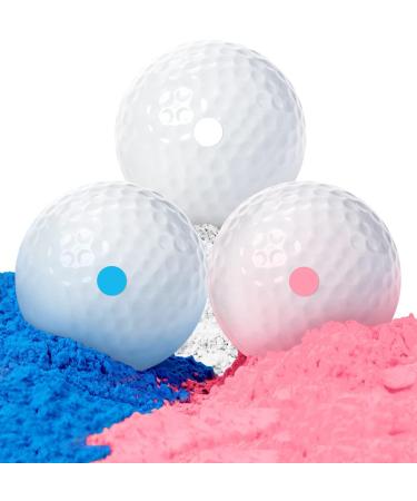 THIODOON Exploding Golf Balls for Golf Party Gender Reveal Golf Balls Prank Golf Balls Funny Joke for Golfers Best Gift for Expecting Parents 3 Piece Set(3 White/Blue & Pink & White) 3 pack:pink+blue+white - Buy Online on GoSupps.com
