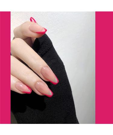 French Style Beveled Short Coffin Nails Red Ballerina Press on Nails - Buy Online on GoSupps.com