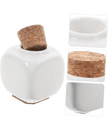 Mikinona Manicure Dishes Refillable Empty Bottle Ceramics Bottle Pill Container Bottle Cosmetic Bottle with Lid Manicue Cups Powder Bottle Jar Nail Cup Nail Art Ceramic Cup Bamboo White - Buy Online on GoSupps.com