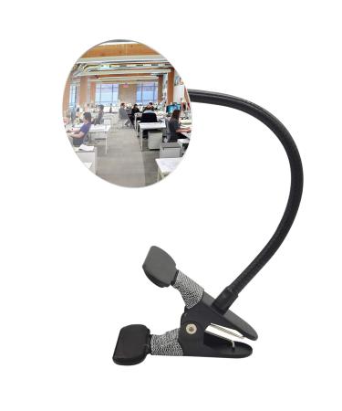 Ampper Clip On Security Mirror Convex Cubicle Mirror for Personal Safety and Security Desk Rear View Monitors or Anywhere (3.35" Round) Glass - Frameless
