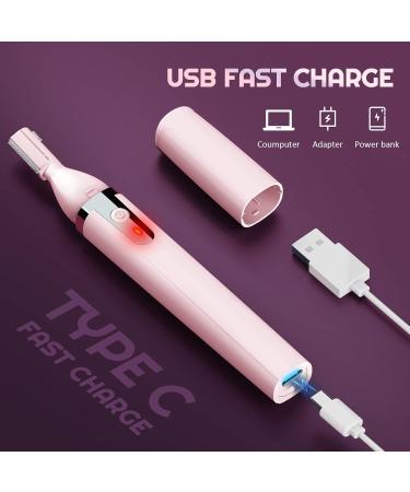 Rechargeable Electric Eyebrow Trimmer for Women - Painless Facial Hair Shaver & Detail Razor in Pink | Perfect for Face Neck and Lips - Buy Online on GoSupps.com