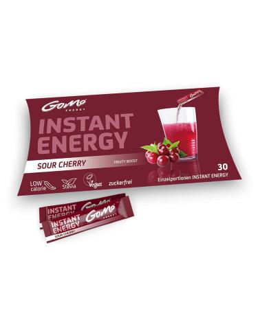Gomo Energy beverage powder with stevia natural cherry aroma fruity energy with 80mg caffeine vitamin B complex high dosed and niacin sour cherry 30 individual portions