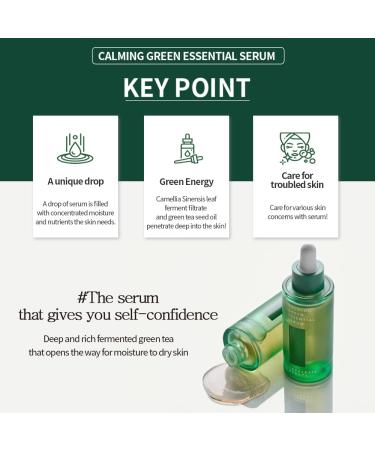 Buy Calming Green Essential Serum - Hydrating Vegan Ampoule for Acne 35ml | Super Centella Non-Greasy Paraben-Free Korean Skincare - Buy Online on GoSupps.com