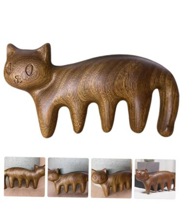 Magiclulu 2-in-1 Kitten Massage Comb - Wooden Scalp Massager & Wide Tooth Comb for Relaxation & Beauty | International Shipping Available - Buy Online on GoSupps.com