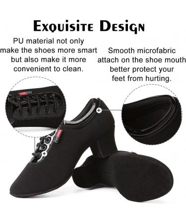 Ruybozry Women's Latin Dance Shoes - Lace-Up Closed Toe Jazz Practice Shoes Model 601 5cm Suede Sole Size 38 EU - Buy Online on GoSupps.com