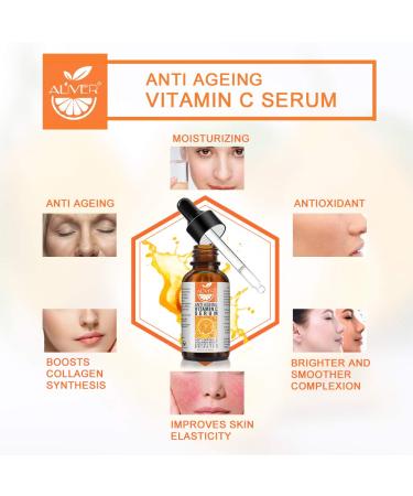 Organic Vitamin C Serum with Hyaluronic Acid - 20% Vitamin C, Vegan Retinol & Amino Acids for Face & Body - Anti-Aging, Boosts Collagen, Wrinkle Reduction - All Skin Types - Buy Online on GoSupps.com