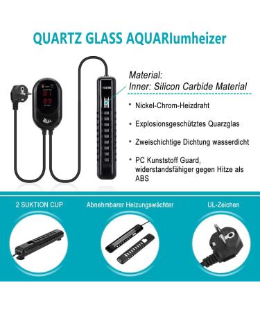 AQQA 500W Aquarium Heater - Adjustable Digital Temperature Control with LED Display | Ideal for Tanks 250-500L Turtles & More - Buy Online on GoSupps.com