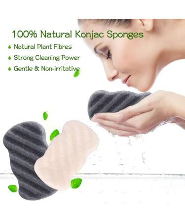 ESMOSEN 2 Pack Natural Konjac Exfoliating Bath Sponge for Gentle Body Cleansing - Super Soft & Safe for Baby Bathing | Shower Sponge Set - Buy Online on GoSupps.com