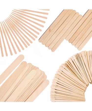 Mibly 4 Style Assorted Wooden Wax Sticks - For Body Legs Face and Small Medium Large Sizes Eyebrow Waxing Applicator Spatulas for Hair Removal or Wood Craft Sticks (Pack Of 250 Assorted Waxing Sticks) 250 Piece Set - Buy Online on GoSupps.com