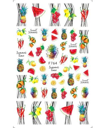4Sheets Easy To Use Fruit Nail Art 3D Self-Adhesive Design Sticker Nail Stickers Decoration - Buy Online on GoSupps.com