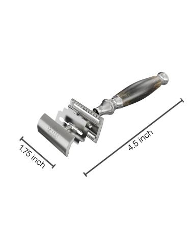 Velure Safety Razor - Premium Double Edge Razor for Men & Women | Quality Shaving with Wooden Handle & 10 Platinum-Coated Blades - Buy Online on GoSupps.com