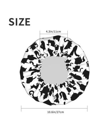 Cats Waterproof Reusable Shower Cap for Women - Double Layered PEVA Lining Hair Cap - Elastic and Colorful Design - Buy Online on GoSupps.com