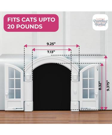 Purrfect Portal French Cat Door - Stylish Interior Door for Average-Sized Cats | Easy DIY Setup | Secured Installation | No Training Needed - 7.13 x 8.32 - Buy Online on GoSupps.com