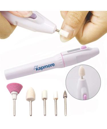 Electric Nail File Kapmore 5-in-1 Electric Manicure Set Grinder Grooming Kit Includes Callus Remover Set Nail Buffer & Polisher Personal Manicure and Pedicure Kit - Buy Online on GoSupps.com