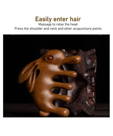 GFRGFH Sandalwood Massage Comb - Wide Teeth Head & Scalp Relief Animal Gua Sha Comb for Neck & Back - Natural Wellness Tool - Buy Online on GoSupps.com