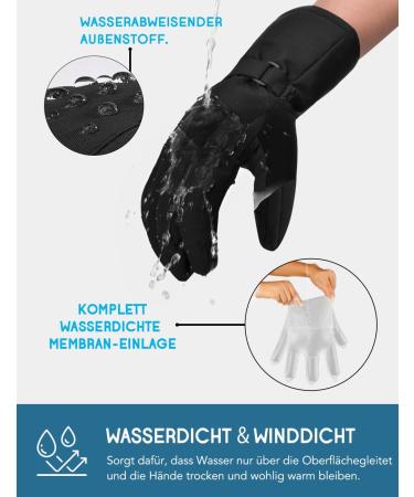 Buy Aokkr Winter Gloves - Waterproof Windproof Touchscreen Ski & Bicycle Gloves for Men & Women | Outdoor Running Anti-Slip Sports Gloves - Black - Buy Online on GoSupps.com