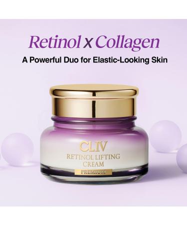CLIV Retinol Lifting Cream Korean Skincare Firming Moisturizer with 73% Collagen Solution & Retinol Hydrating Face Cream for Skin Texture & Resilience 1.69 fl oz (50ml) - Buy Online on GoSupps.com
