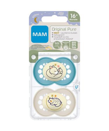 MAM Day & Night Silicone Pacifier Set (16+) - 4 Pacifiers & 2 Sterilized Boxes | Buy Internationally - Buy Online on GoSupps.com