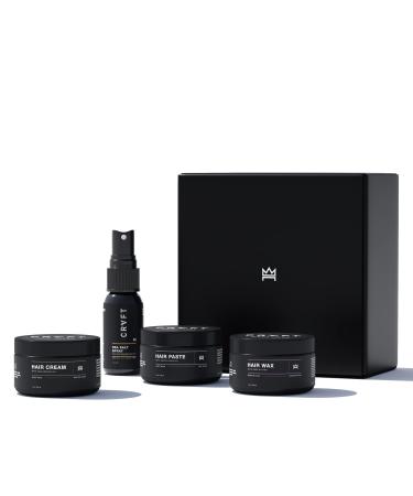 CRVFT Exploration + Travel Kit | Sea Salt Spray 1oz + Hair Paste 1oz + Hair Cream 1oz + Hair Wax 1oz   Uncompromising Grooming Products   The Ideal Men s Gift - Scented -Stylist Approved