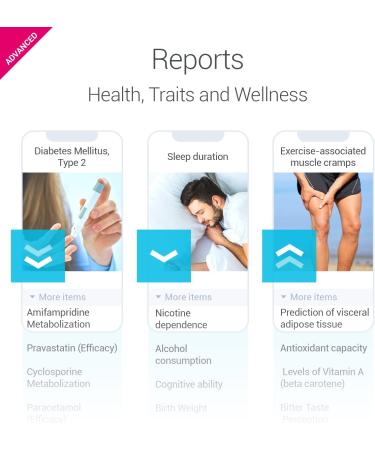 tellmeGen Advanced DNA Test Kit - 400 Reports on Health, Ancestry, Traits & Fitness - Lifetime Updates & Fees Included - Ethnicity & Health Analysis - Buy Online on GoSupps.com