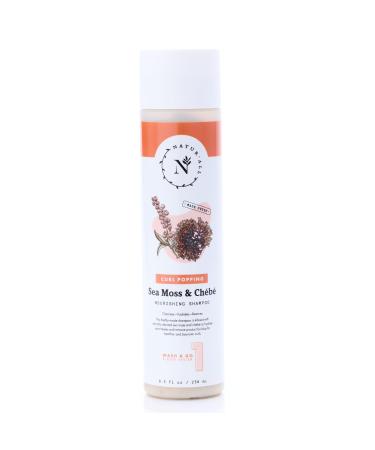 NaturAll Sea Moss & Chebe 8.5 Oz Wash & Go Shampoo Nourishing Cleansing Shampoo for Men & Women - Silicone-Free Paraben-Free Sulfate-Free Anti Frizz Shampoo for All Hair Types