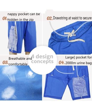 Mens Urine Bag Pants | Catheter Shorts for Elderly | L/Large Black | Comfortable Drainage Bag Underwear - Buy Online on GoSupps.com