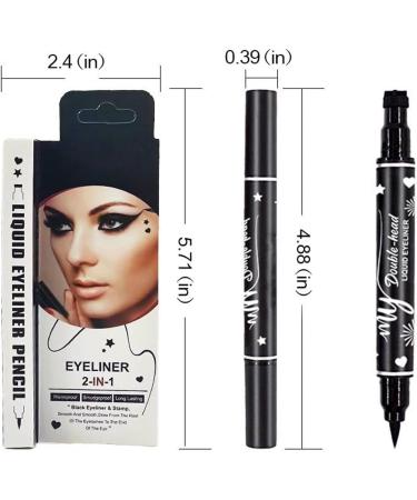 2 in 1 Double Head Liquid Eyeliner Set Female Eyeliner Eyeliner Black Eyeliner template Eyeliner Seal Shape Star the ideal for eye makeup - Buy Online on GoSupps.com