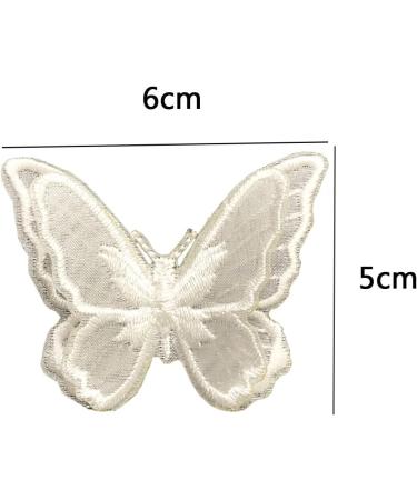 Qililandiy 10pcs White Butterfly Embroidery Iron On Patches for Wedding Bridal Dress DIY - Buy Online on GoSupps.com
