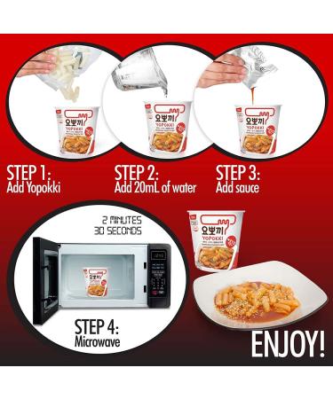 Yopokki Sweet Mild Spicy Tteokbokki Cup - 2-Pack Korean Instant Rice Cake Snack - Buy Online on GoSupps.com