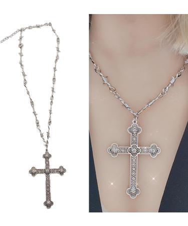 Buy Oralgos Elegant Cross Necklace | Religious Filigree Charm & Thorn Choker for Women - International Shipping Available - Buy Online on GoSupps.com