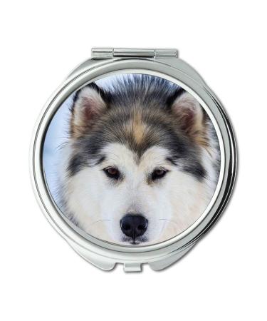 YENDOSTEEN Mirror Travel Mirror Animals Dog Domestic Animal Nature Husky Sled Dog pocket mirror portable mirror