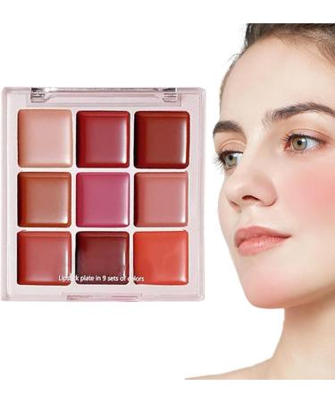 Lip Gloss Palette | Makeup Lip Gloss 9 Colours - Matte Finish Waterproof Moisturizing Non Sticky for Special Occasions or Daily Young Girls - Buy Online on GoSupps.com