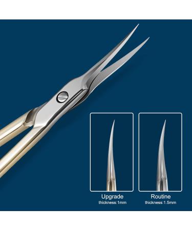 BNG Professional Curved Cuticle Scissors - Stainless Steel Nipper for Manicure and Pedicure, Gold Finish - Buy Online on GoSupps.com
