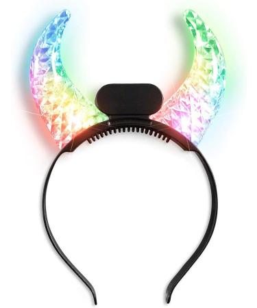 Color Change LED Devil Horn Headband - Light Up Halloween Costume Accessory - Buy Online on GoSupps.com