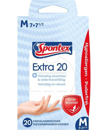 Spontex Extra Disposable Vinyl Gloves - Skin-Friendly Powder-Free Size M (3x20 Pack) | International Shipping - Buy Online on GoSupps.com