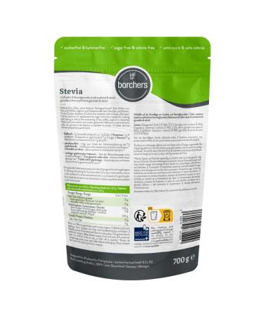 8x Borchers Stevia Crystalline Sweetener - Low-Calorie Value Pack 700g | Healthy Sugar Substitute - Buy Online on GoSupps.com