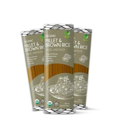 BGreen Organic Millet Angel Hair Capellini Pasta 3 Pack Non GMO Gluten Free Kosher