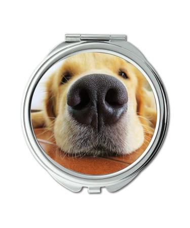 Mirror makeup mirror Fu a Muzzle Dog Golden Retriever Animal Race Nose gaming mouse mat Pocket Mirror portable mirror
