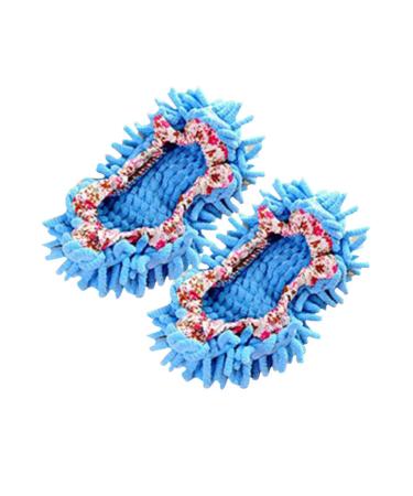 Stevlogs 2pcs Floor Mopping Shoe Floor Mopper Slipper Home Floor Cleaner Cleaning Foot Socks Blue