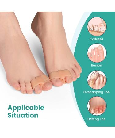 Welnove Toe Separators - Pack of 8 Soft Gel Bunion Correctors with 2 Loops - Big Toe Spacers for Bunions and Overlapping Toes - Beige - Buy Online on GoSupps.com