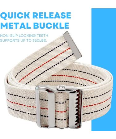 LiftAid 60 Inch Transfer and Gait Belt with Metal Buckle - Assist Aid for Seniors and Caregivers - Beige - Buy Online on GoSupps.com
