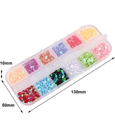 12 Colors Mixed Colorful Ultra-shine Ultra-thin Nail Patch Round Nail Sequins - Buy Online on GoSupps.com